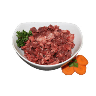 Rindfleisch und Rinderherz gewolft 1 kg BARF Frostfutter