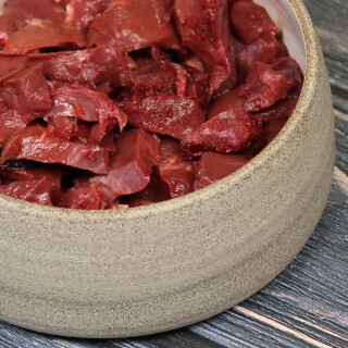 Rinderherz in Würfelstücken 1000 g BARF Frostfutter