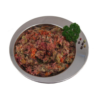 Pferdefleisch Mahlzeit mit Gemüse, Kräutern und Reis 500 g